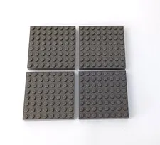 4x LEGO Dark Gray 8x8 Stud 43802 Building Brick Block Thick Plate Baseplate Lot