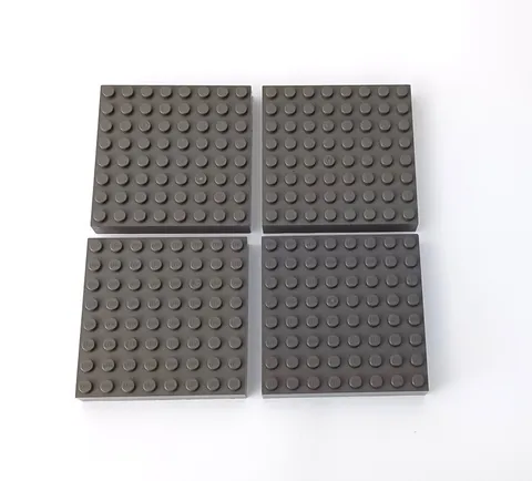 4x LEGO Dark Gray 8x8 Stud 43802 Building Brick Block Thick Plate Baseplate Lot