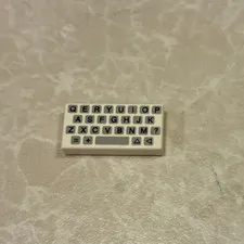 LEGO White Tile 1 x 2 Computer Keyboard Simple Pattern 3069p80 3069bp80