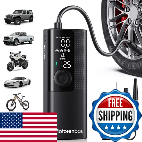 Motorenbau Tire Inflator Portable Air Compressor - Portable Cordless Mini Air