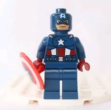 LEGO Minifigure Captain America Dark Blue Suit sh014 Super Heroes Avengers