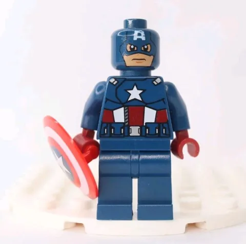 LEGO Minifigure Captain America Dark Blue Suit sh014 Super Heroes Avengers
