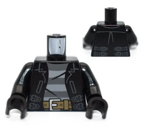 LEGO Minifigure Torso Black Leather Jacket Open robber bandit crook 6056326