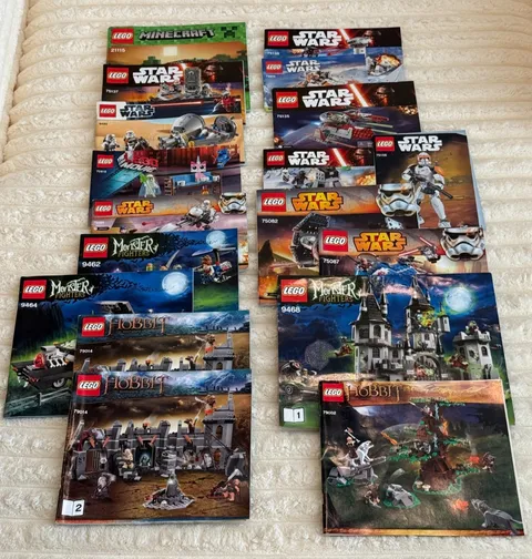 LEGO Manual Lot Hobbit, Monster Fighters, Star Wars, Minecraft, LotR Retired