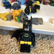LEGO Batman Minifigure Black Suit w/ Black Cloth Cape, Plastic, Age 6+