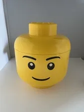 LEGO Storage Head Large Boy Face Yellow Container Toy Organizer