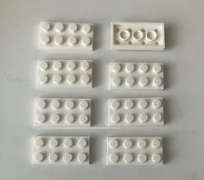 LEGO 8x NEW Pieces Plate 2x4 WHITE #3020