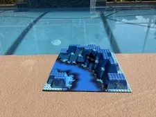 LEGO Baseplate, Raised 32 x 32 Canyon with Blue Underwater Pattern 6024px1