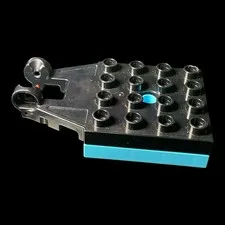 Duplo  - special part -turquoise and black spinning plates-comb ship (MISC71)