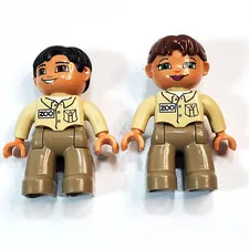 Lego Duplo Figures Zoo LEGO Ville 4968 Male Boy & Female Girl Zookeeper
