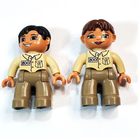 Lego Duplo Figures Zoo LEGO Ville 4968 Male Boy & Female Girl Zookeeper