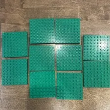 Lego Lot of 10 Brick 8x8 Thick Base Plate Castle Green