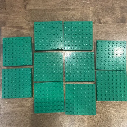 Lego Lot of 10 Brick 8x8 Thick Base Plate Castle Green