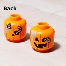 New LEGO Halloween Pumpkin Head Worms Bugs Fly Printed Carved Face Minifigure
