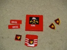 Lego City Fire Station 7240 - replacement pieces w/ stickers