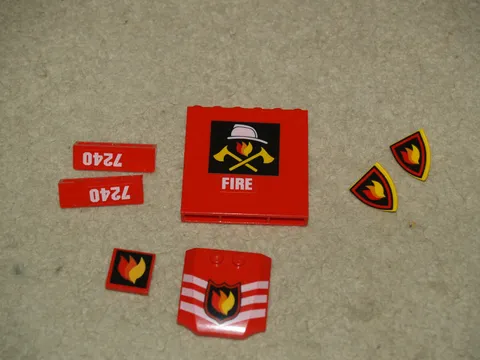 Lego City Fire Station 7240 - replacement pieces w/ stickers