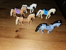 Lego Minifigure Horse Lot Pony White Brown Sand Blue Friends Disney Saddle 