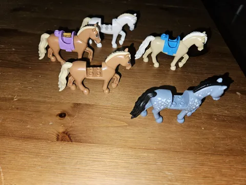 Lego Minifigure Horse Lot Pony White Brown Sand Blue Friends Disney Saddle 
