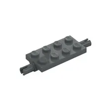 LEGO 25x Dark Bluish Gray Plate, Modified 2 x 4 with Pins inv.623