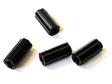 LEGO Technic Parts: Axle Connector (Parallel Ridges), #6538c, Black - 4 Pcs