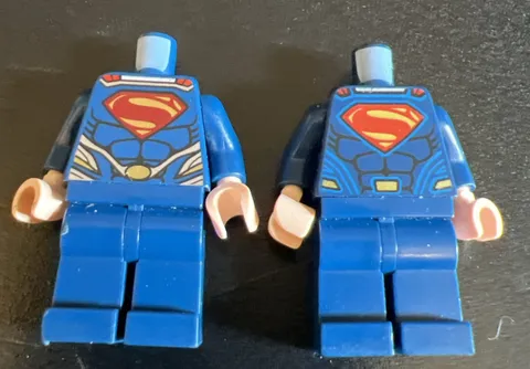 LEGO Superman Minifigures Collectible Lot Of 2 Dark Blue Suits, One Wrong Legs