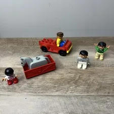 LEGO DUPLO VINTAGE Grey Horse & Car Boy Figures Farm Toys