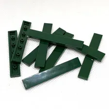 LEGO Parts - Dark Green Tile 1 x 6 - No 6636 - QTY 9