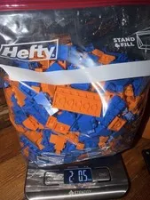 LEGO Bulk Lot Blue & Orange Mixed 2 Pound bag  Bricks Pieces Parts