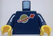 Lego Classic Space Dark Blue Torso Saturn Logo Spaceman