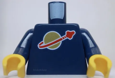 Lego Classic Space Dark Blue Torso Saturn Logo Spaceman