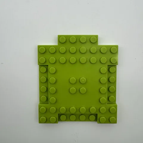LEGO Lime Green Baseplate 15624 Modified 8x8 Cutouts Indentations Ledge Piece