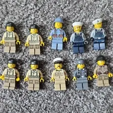 LEGO Minifigure Lot of 10 Military Soldiers & Sailors Plastic Figures
