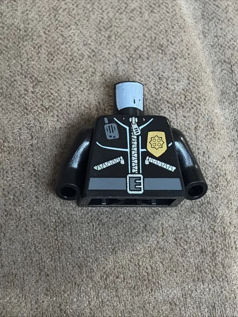 Lego City Police Officer with Leather Zip Jacket
