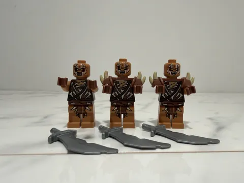 LEGO The Hobbit Gundabad Orc Minifigure Lot 3 MINT Figures Shoulder Armor Swords