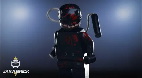 LEGO Jaka Brick Custom Daredevil Born Again Daredevil Black Suit Minifigure NEW