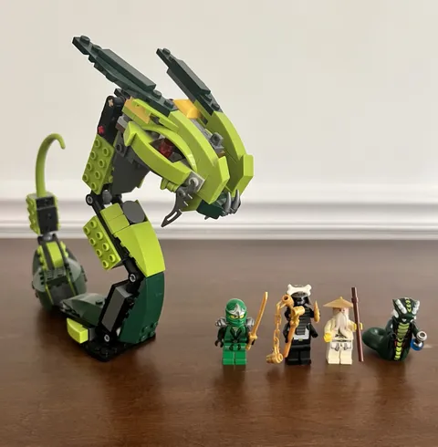 LEGO NINJAGO: Epic Dragon Battle (9450) Incomplete, Serpent, 5 minifigures 