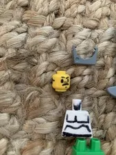 LEGO Bulk Lot 5pc Minifigure Parts Yellow Head White Torso Legs + Gray Shark