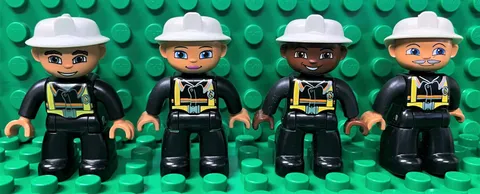Lego Duplo Lot 4 Firefighters Replacement Figures First Responders Firemen Woman