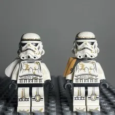 Two Lego Star Wars Sandtrooper Minifigure Orange and White sw0364 sw0383 - 1B