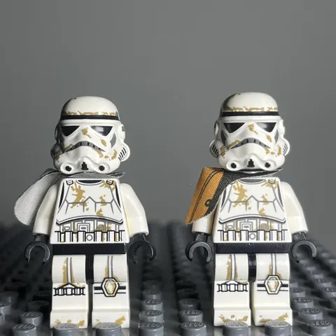 Two Lego Star Wars Sandtrooper Minifigure Orange and White sw0364 sw0383 - 1B