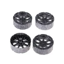 LEGO 4x Car Wheel 55mm Black Silver Sprenkel Pattern Coarse Auto 4519210 55817