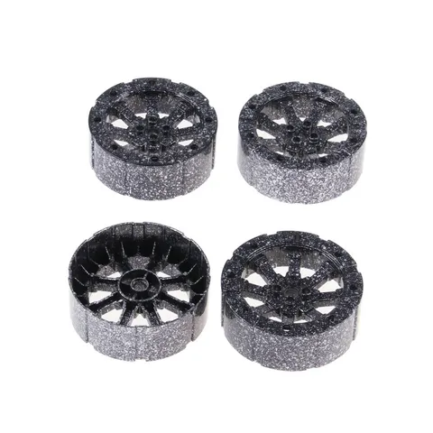 LEGO 4x Car Wheel 55mm Black Silver Sprenkel Pattern Coarse Auto 4519210 55817