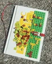 Lego Journal Notebook with Board & Letter Pieces, Bookmark, & Closure Piece