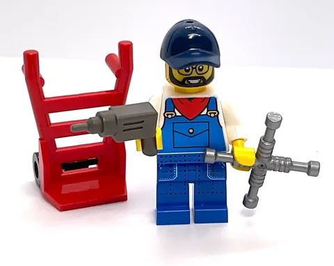 Lego City Mechanic Minifigure - Dad Handyman Mover w/ Tools/Accessories