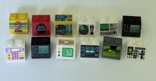 LEGO Lot of 12 Sloped Bricks printed pattern Control Panel Space Computer (#1)