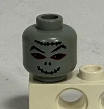 LEGO Minfig Head - Adventurers Mummy (Gray with red around eyes)