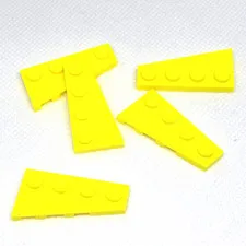 LEGO Parts - Neon Yellow Wedge, Plate 4 x 2 Right - No 41769 - QTY 5
