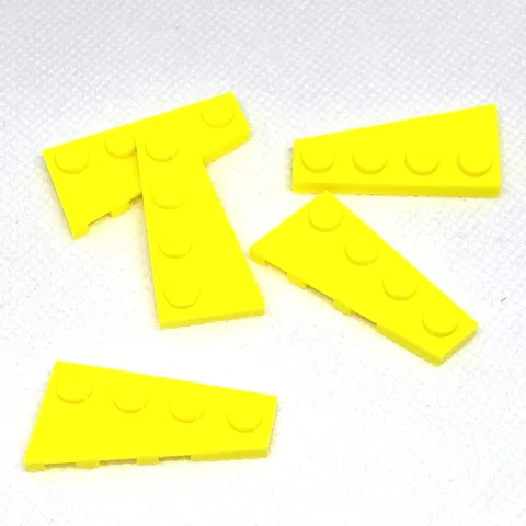 LEGO Parts - Neon Yellow Wedge, Plate 4 x 2 Right - No 41769 - QTY 5