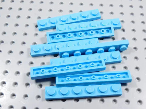 LEGO Lot of 9 Medium Azure 1x6 Plates BM