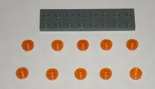 LEGO NEW 1x1 Transparent Orange Round Plate Stud (10x) 4222960 Brick 30057